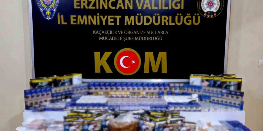 Erzincan’da kaçak tütün mamulleri ele geçirildi