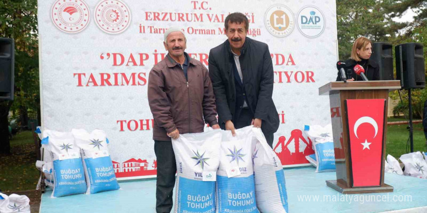 Erzurum’da DAP desteğiyle 935 ton buğday tohumu dağıtıldı