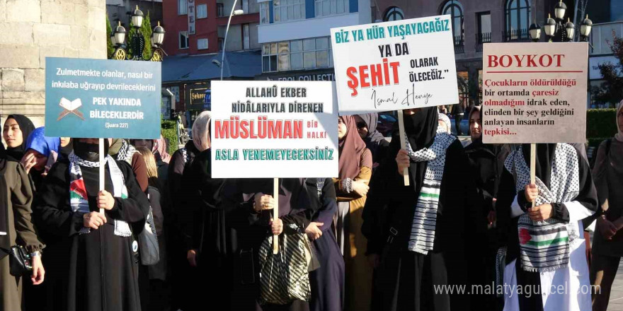 Erzurum’da sağlıkçıların Gazze için sessiz yürüyüşü