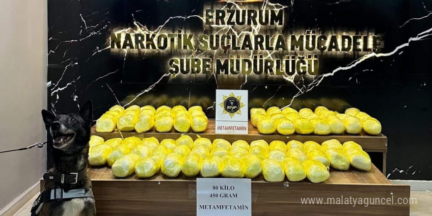 Erzurum’daki uyuşturucu operasyonunda 80 kilo metamfetamin ele geçirildi