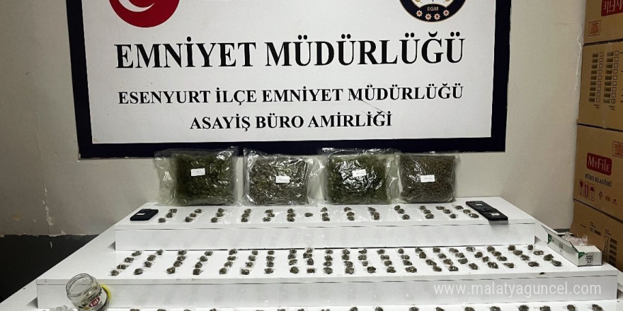 Esenyurt’ta uyuşturucu baskını: 2 kilogram 461 gram marijuana ele geçirdi