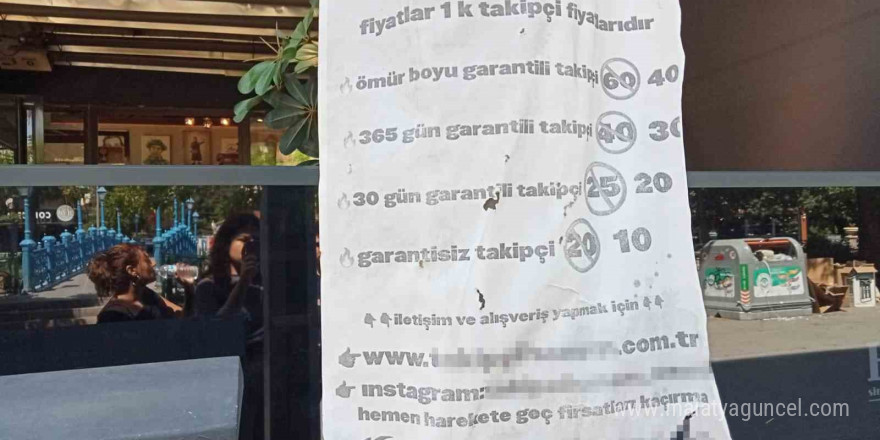 Eskişehir’de takipçi satın alma afişi görenleri şaşırttı