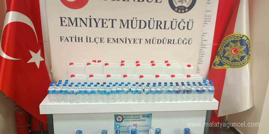 Fatih’te sahte içki operasyonu: 155 litre sahte alkol ele geçirildi