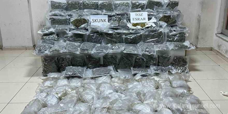 Gaziantep’te 86 kilo 650 gram skunk ve 37 kilo 200 gram metamfetamin ele geçirildi