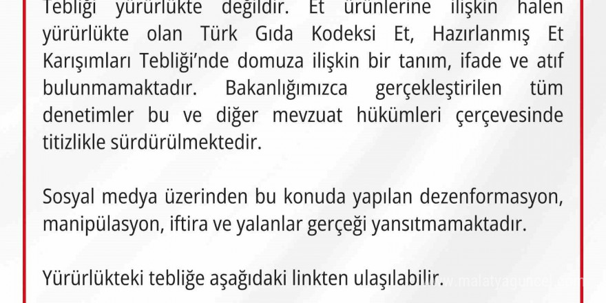 Gıda ve Kontrol Genel Müdürlüğü domuz etinin kasaplık etler sınıfına alındığı yönündeki iddiaları yalanladı