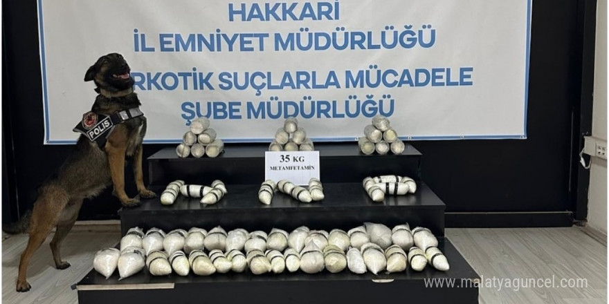 Hakkari’de 35 kilo metamfetamin ele geçirildi