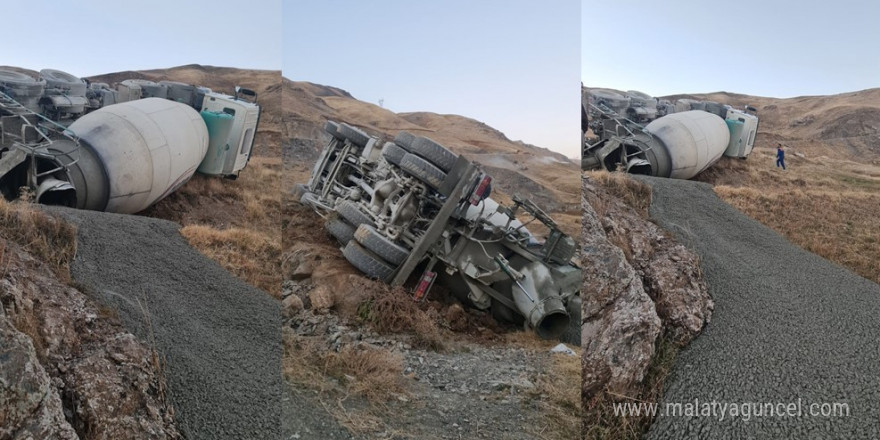 Hakkari’de beton mikseri devrildi