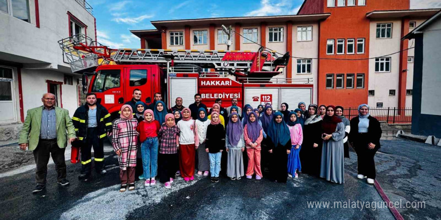 Hakkari’de Kuran kursunda yangın tatbikatı