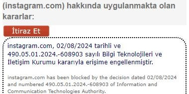 Instagram’a erişim engeli getirildi