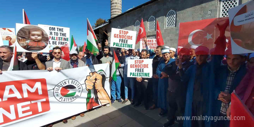 İsrail’in saldırıları Erzurum’da protesto edildi