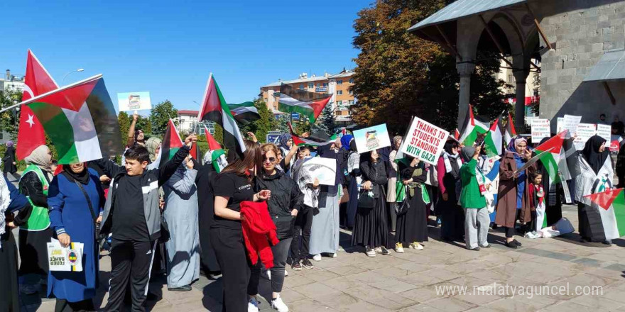 İsrail’in saldırıları Erzurum’da protesto edildi