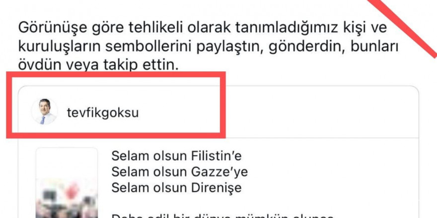 İsrail’in zulmüne sessiz kalan Instagram’dan Tevfik Göksu’nun Filistin paylaşımına sansür