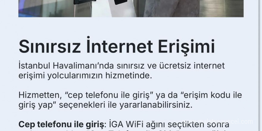 İstanbul Havalimanı’nda ücretsiz internet