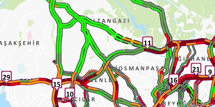 İstanbul’da trafik yoğunluğu yüzde 90’a ulaştı