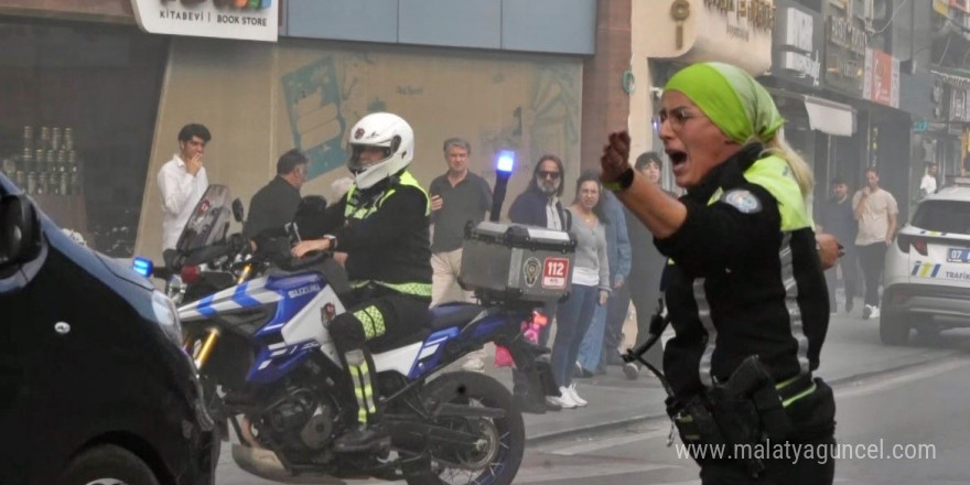 Kadın polisin yangın hassasiyetine emniyet müdüründen plaket