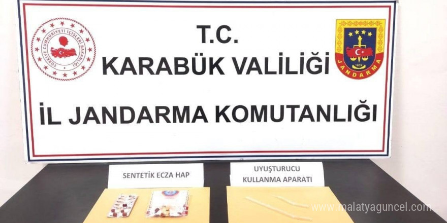 Karabük’te 12 adet  sentetik ecza hap ele geçirildi