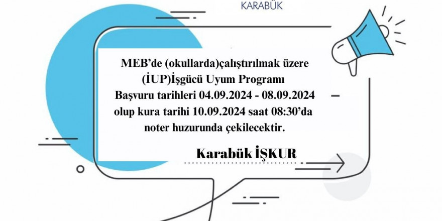 Karabük’te İşgücü Uyum Programı başvuruları başladı