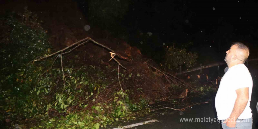 Karadeniz Sahil Yolu heyelan nedeniyle tek yönlü trafiğe kapandı