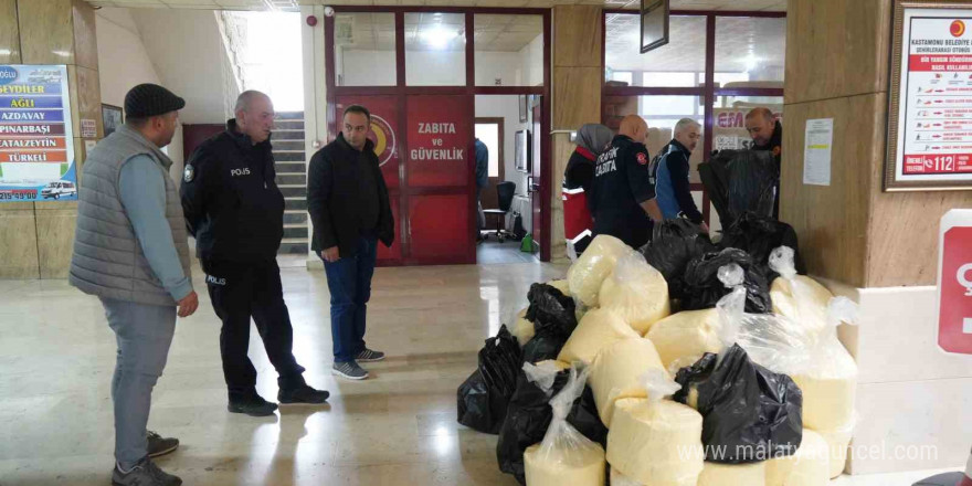 Kastamonu’da bandrolsüz bin150 kilogram tereyağı ile 750 kilogram burgulu peynir ele geçirildi