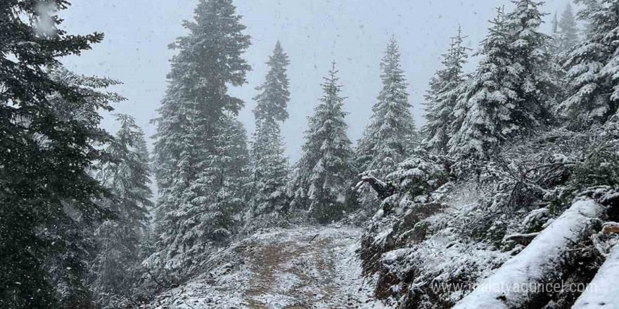 Kastamonu’nun yüksek kesimlerinde kar yağışı etkili olmaya başladı