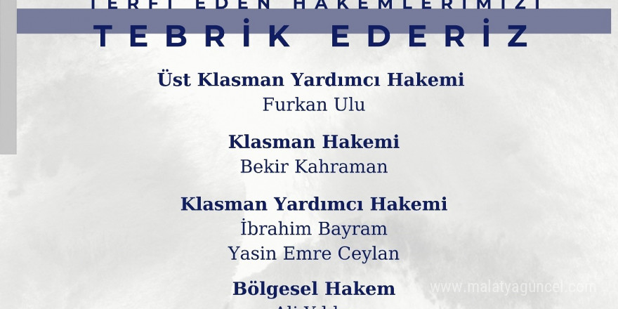 Kayseri Bölgesi’nden 7 futbol hakemi terfi etti