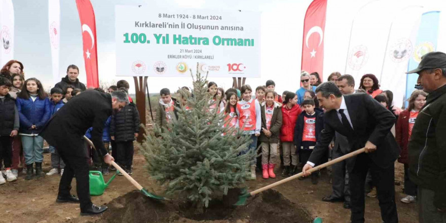 Kırklareli’nin il oluşunun 100. yılına özel hatıra ormanına fidan dikildi