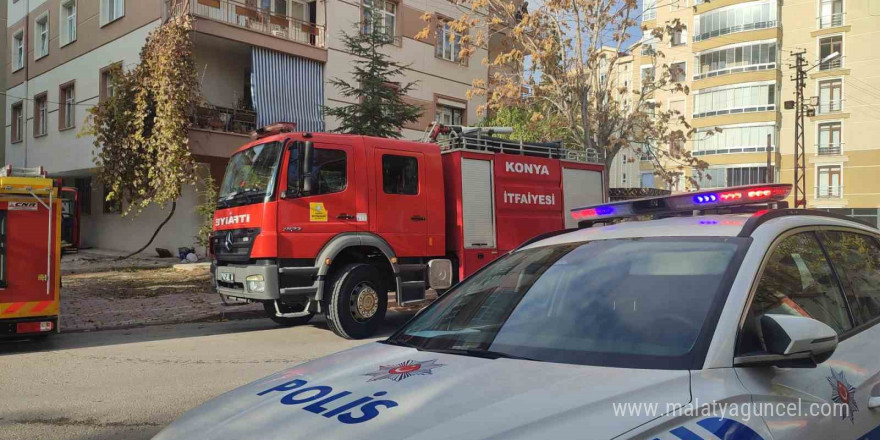 Konya’da apartmanın bodrumunda çıkan yangın paniğe neden oldu