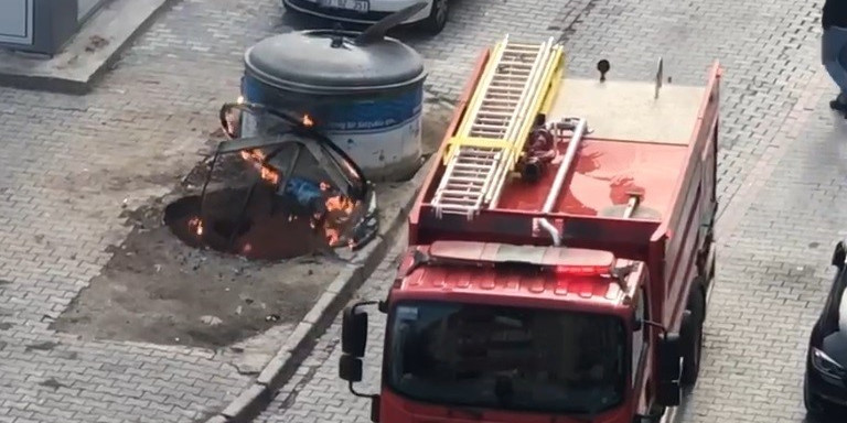 Konya’da çöp konteynerinde yangın