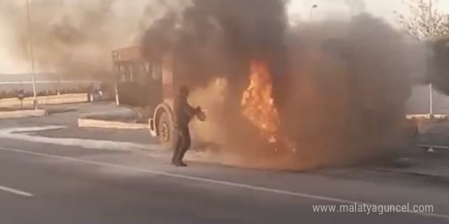 Konya’da süt tankeri alevler içinde kaldı