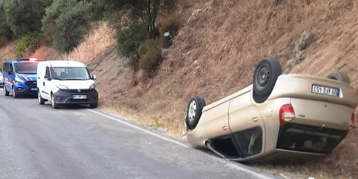 Köşk’te otomobil takla attı: 1 hafif yaralı