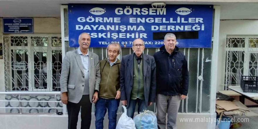 Köy Kültür Evi’nden görme engelliler için kapak bağışı