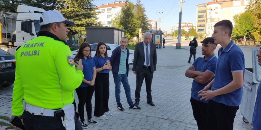 Kulu’da dron destekli yaya geçidi uygulaması yapıldı