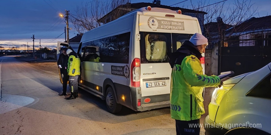 Kulu’da okul servisleri denetlendi