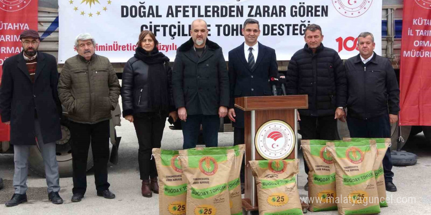 Kütahya’da doğal afetlerden zarar gören 301 üreticiye hububat tohumu desteği