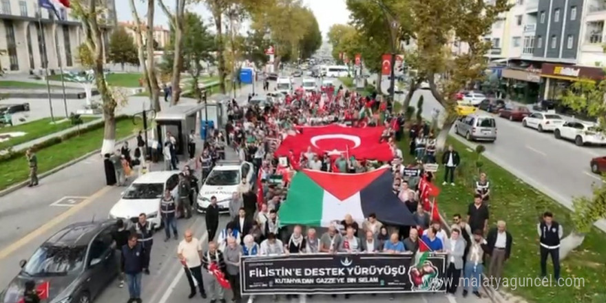 Kütahya’da Gazze’ye destek yürüyüşü