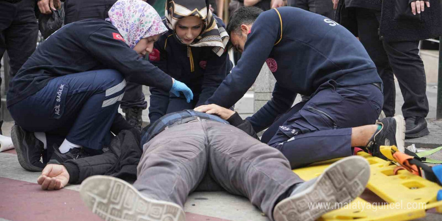 Lodosta çatıdan kopan boru adamın kafasına düştü