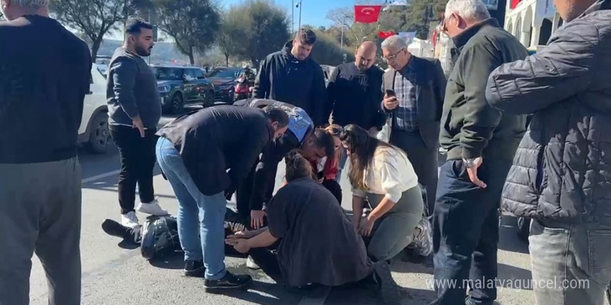 Lüks cipe çarpan motosikletli zabıta yaralandı: Ağlayan kadın sürücü bir an olsun başından ayrılmadı