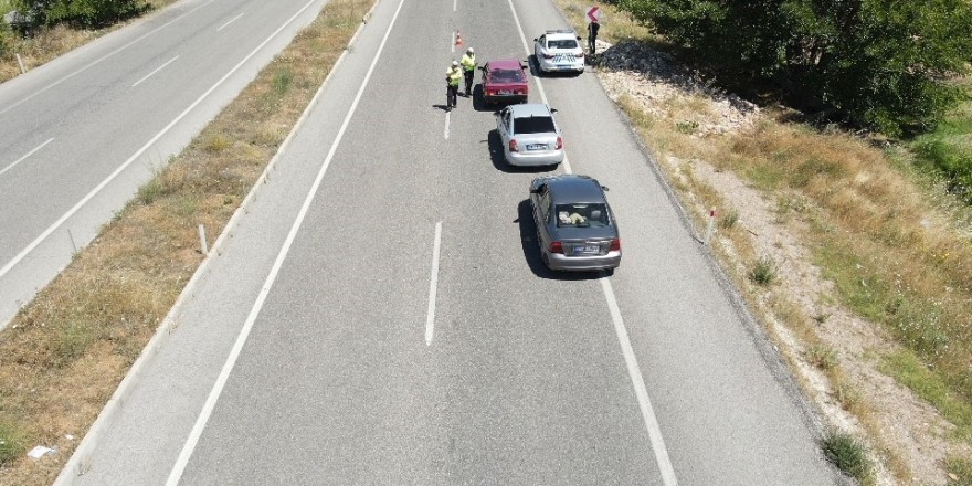 Malatya polisinden dronlu bayram denetimi