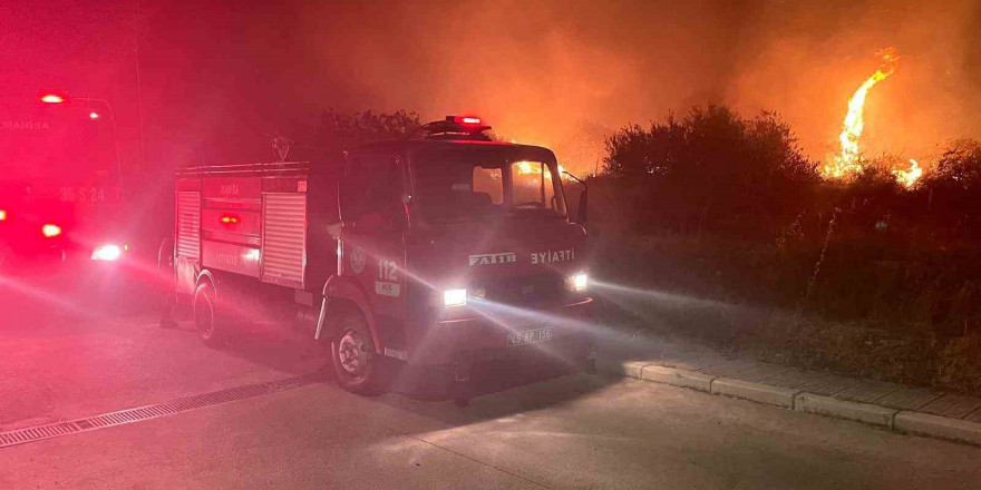 Manisa’da ağaçlık alanda yangın