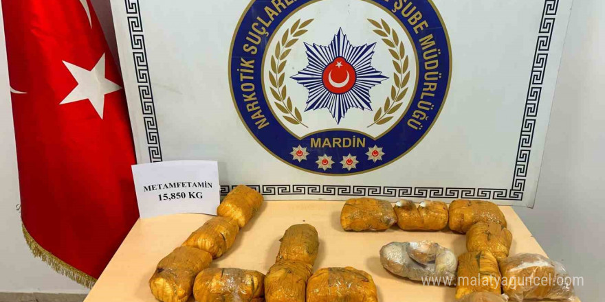 Mardin’de bir araçta 15 kilo 850 gram uyuşturucu madde bulundu