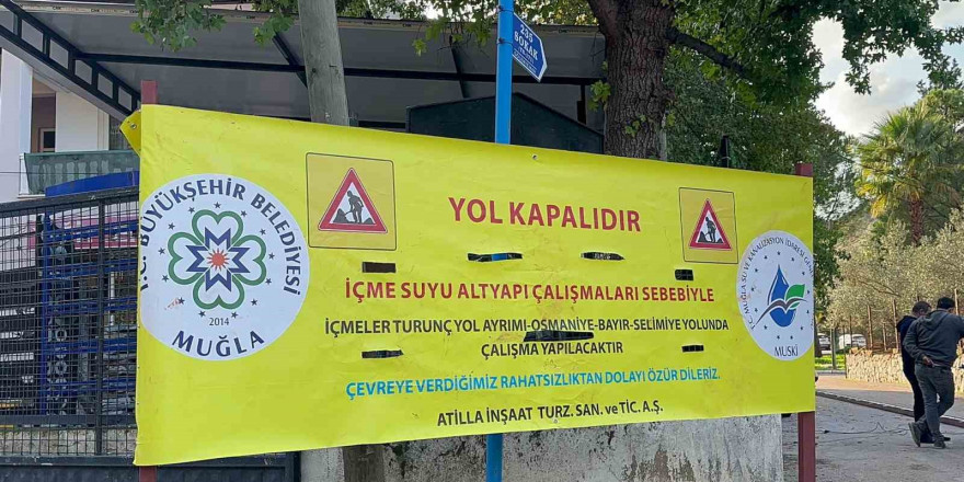 Marmaris’te İçmeler-Turunç yolu bir ay trafiğe kapalı