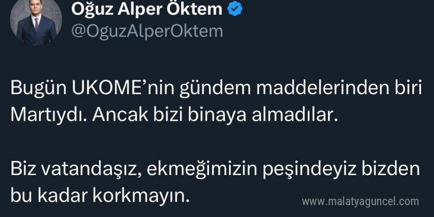 Martı kurucusu Oğuz Alper Öktem UKOME’ye alınmadı