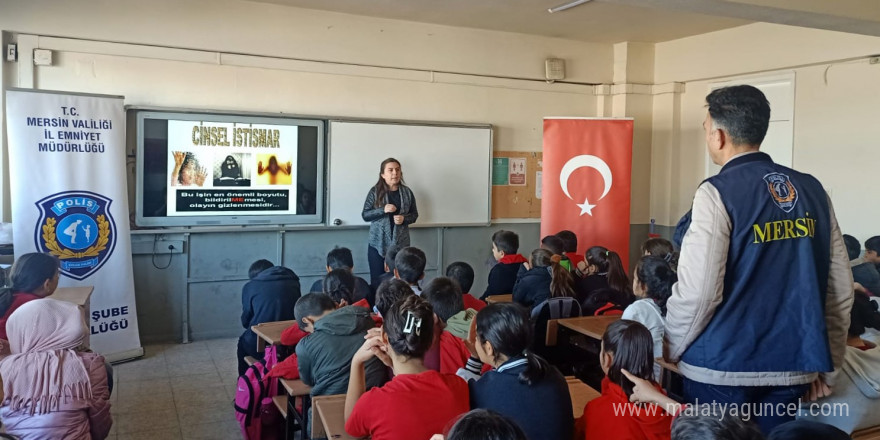 Mersin emniyeti çocukları okullarda suç ve suçluya karşı bilgilendirdi