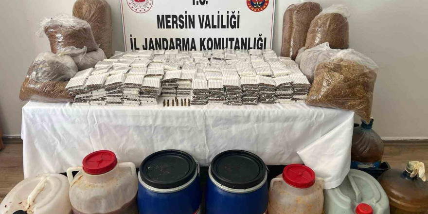 Mersin’de kaçak tütün, makaron ve sahte içki ele geçirildi