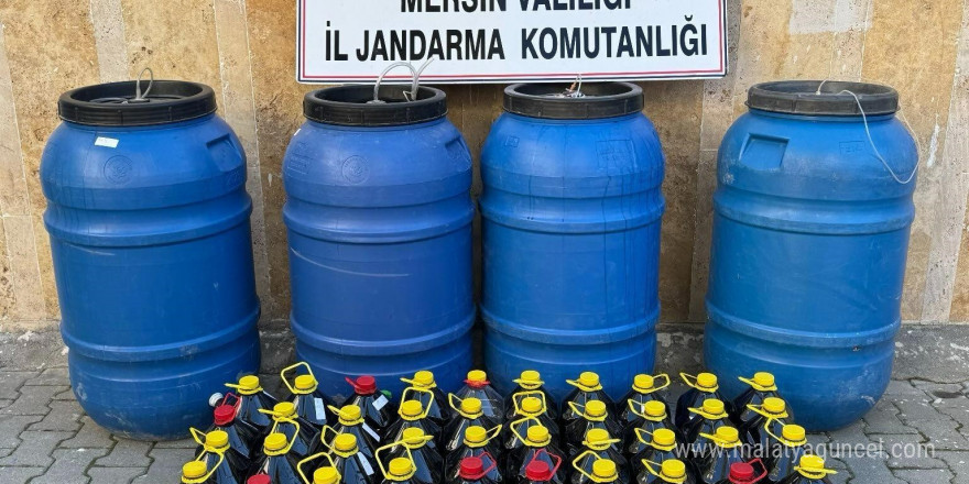 Mersin’de sahte içki imalathanesine operasyon: 2 ton 115 litre içki ele geçirildi