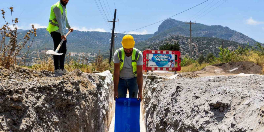 MESKİ’nin, Silifke’de başlattığı içme suyu iletim hattı çalışmaları sürüyor