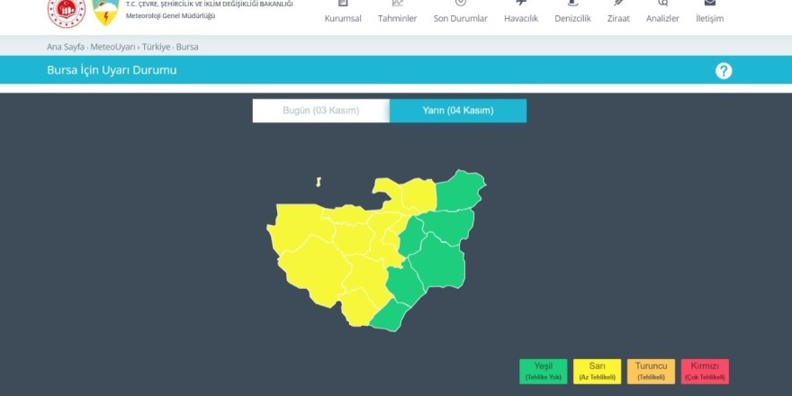 Meteorolojiden Bursa son dakika uyarısı