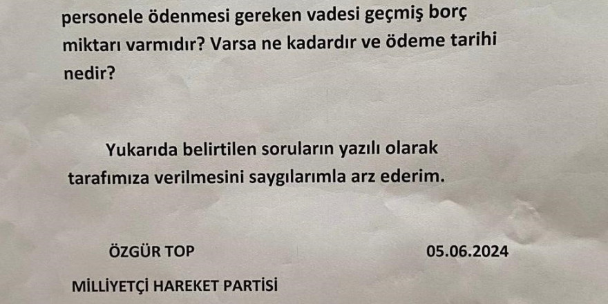 MHP’den Nilüfer Belediyesi’ne 3 soruluk önerge