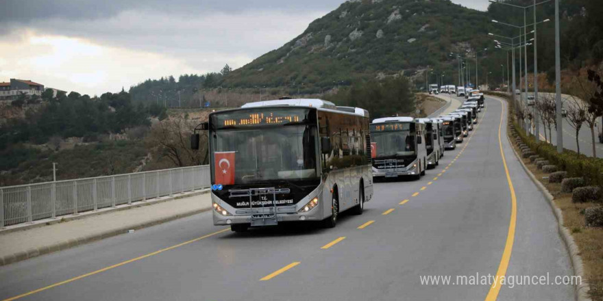 Muğla Büyükşehir Belediyesi filosuna 35 yeni otobüs dahil etti