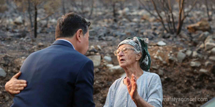 Muğla Büyükşehirden yangından etkilenen çiftçilere destek